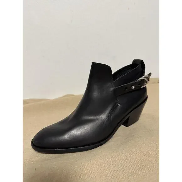 Rag & Bone Boots Womens Size EU 40/41 Black Leather Harness Western Ankle Italy - Picture 4 of 10
